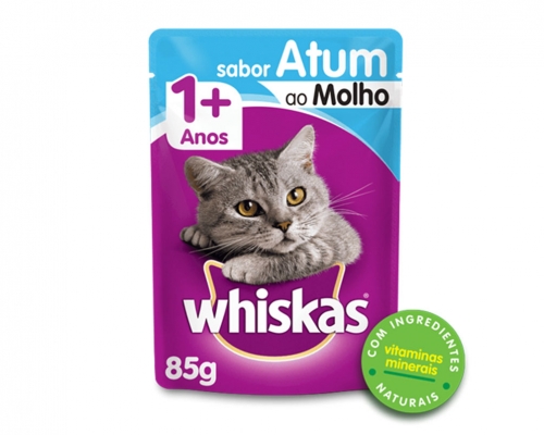 Sachê de Ração úmida para Gatos WHISKAS Adulto Sabor Atum ao Molho